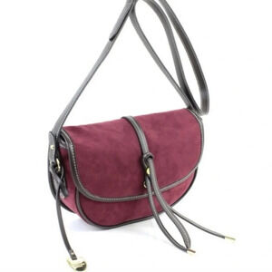 Burgundy Suede Bag London Fog Newbury Saddlebag Maroon